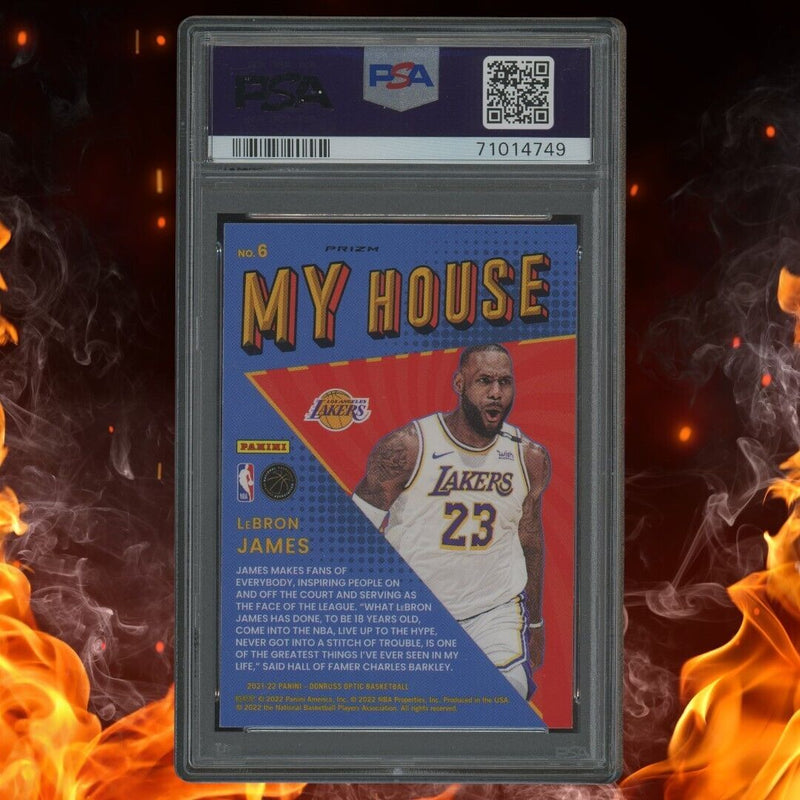 2021-22 Donruss Optic LEBRON JAMES My House  Purple Prizm PSA 10