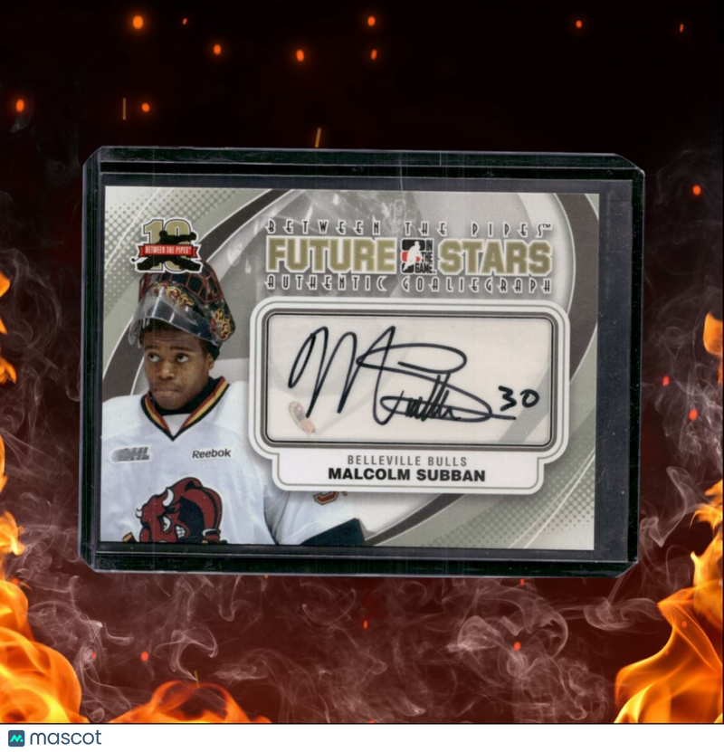 2011-12 In The Game Between Pipes Malcolm Subban Authentic Goaliegraphs Auto