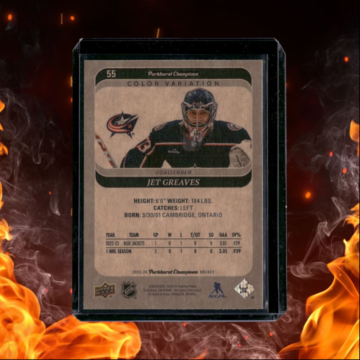2023-24 Upper Deck Parkhurst Champions Jet Greaves Color Variation Rookie #55