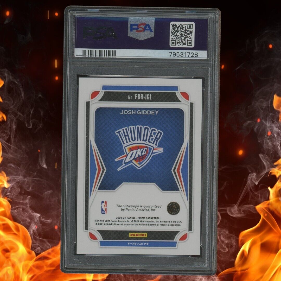 2021-22 Panini Prizm JOSH GIDDEY Rookie Auto Fast Break PSA 8 Auto 10 #FBRJGI