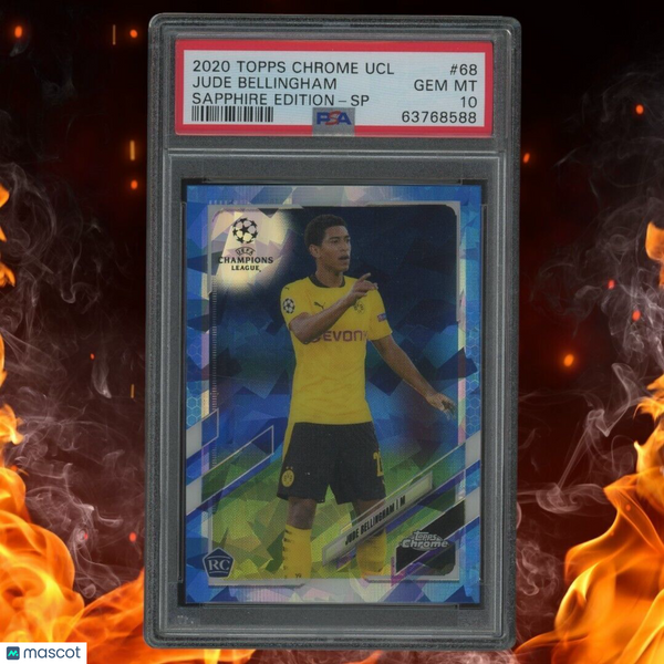 2020-21 Topps Chrome UCL Sapphire Ed. JUDE BELLINGHAM Rookie SP PSA 10 #68