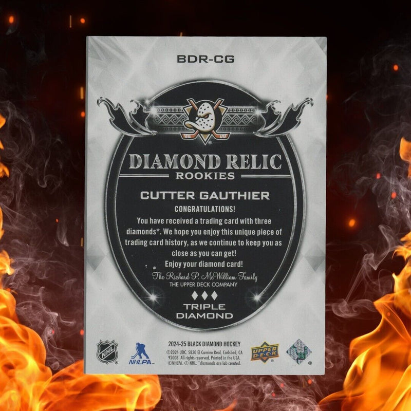 2024-25 Upper Deck Black Diamond CUTTER GAUTHIER Relic Rookie /10 Emerald BDR-CG