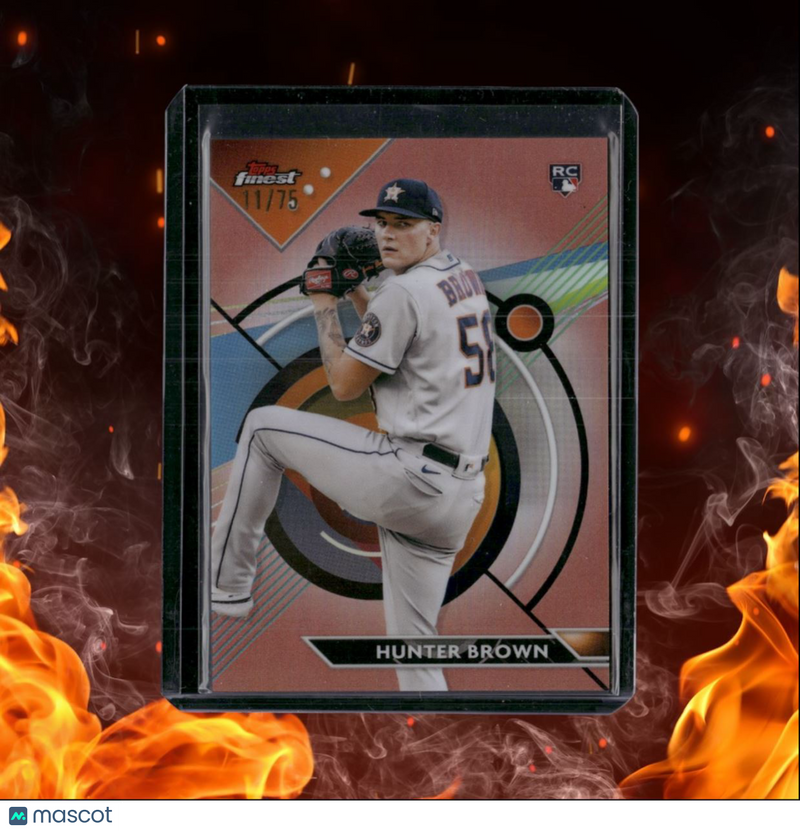 2023 Topps Finest Hunter Brown Rose Gold Refractor Rookie 11/75