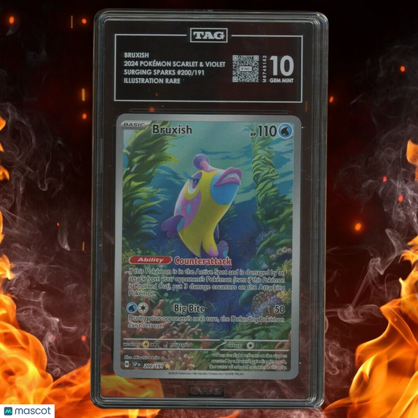 Pokemon Surging Sparks BRUXISH Illustration Rare Full Art 200/191 TAG 10