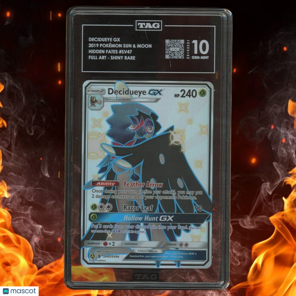 Pokemon Hidden Fates DECIDUEYE GX Shiny Rare Full Art SV47/SV94 TAG 10