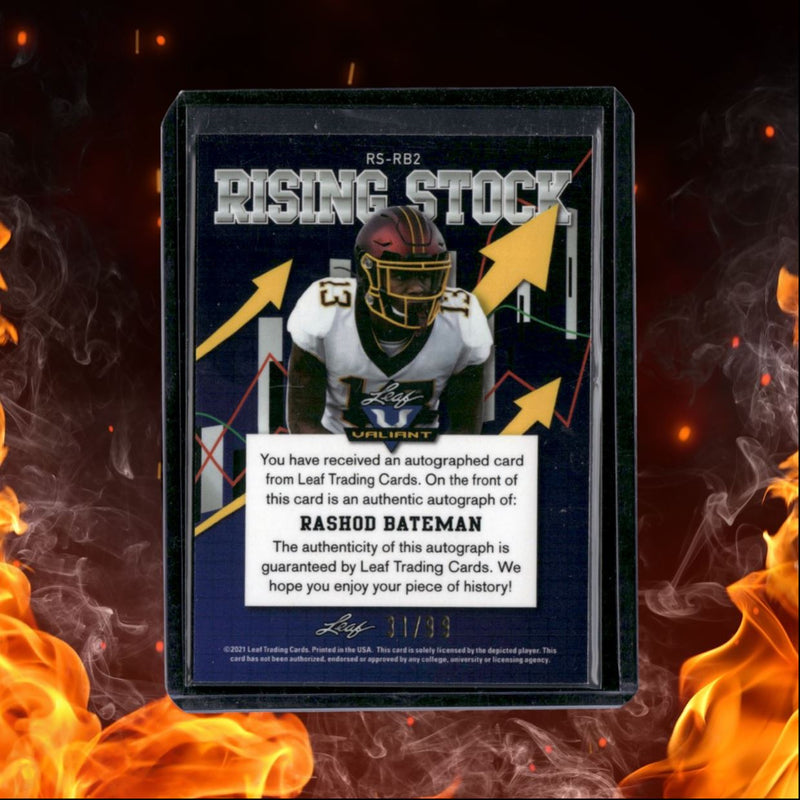 2021 Leaf Valiant Rashod Bateman Rising Stock Rookie Auto 31/99