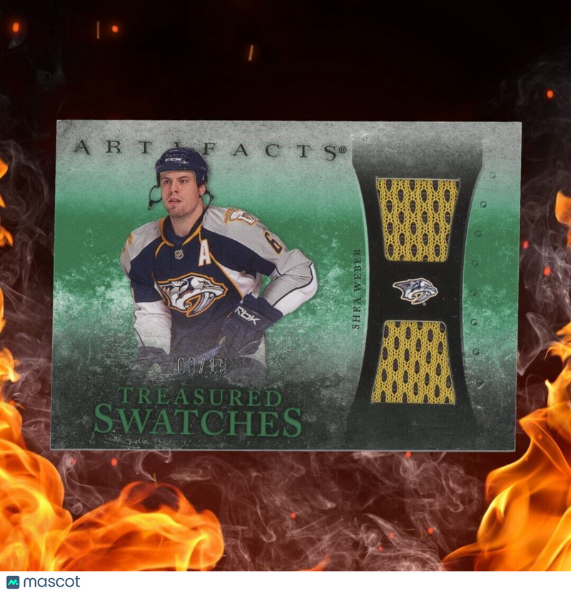 2010-11 Upper Deck Artifacts SHEA WEBER Jersey /15 Treasured Swatches Emerald