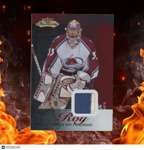 2013-14 Fleer Showcase PATRICK ROY Jersey /36 Red Glow #23 2 Color Game Used