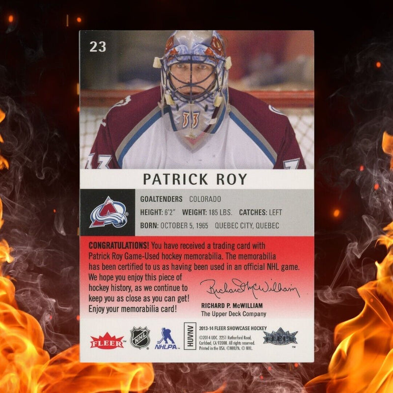 2013-14 Fleer Showcase PATRICK ROY Jersey /36 Red Glow