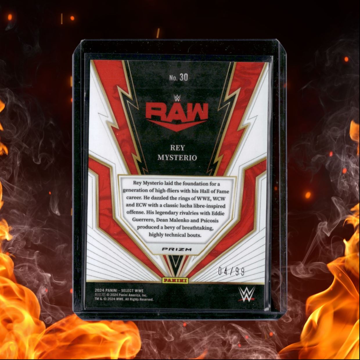 2024 Panini Select WWE Rey Mysterio Turbo Charged Red Prizm 04/99 #30
