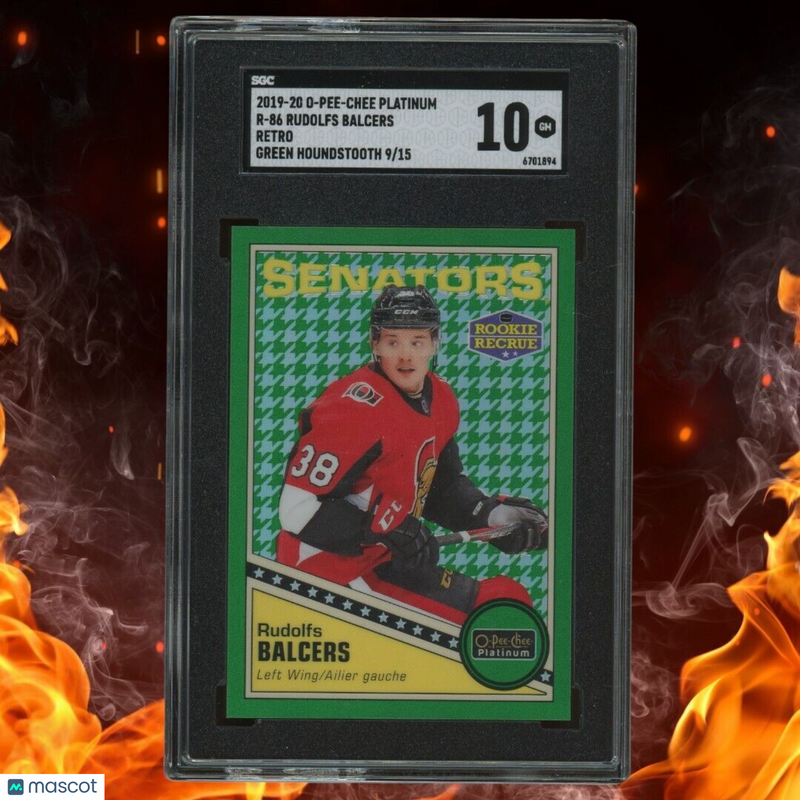 2019-20 O-Pee-Chee Platinum RUDOLFS BALCERS Rookie /15 Green Houndsooth SGC 10