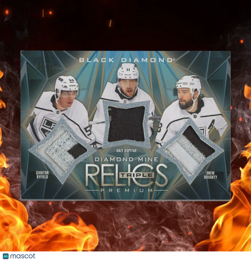 2024-25 UD Black Diamond BYFIELD / DOUGHTY / KOPITAR Triple Relics 01/10 Premium