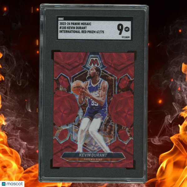 2023-24 Panini Mosaic KEVIN DURANT /75 International Scope Red Prizm SGC 9 #180