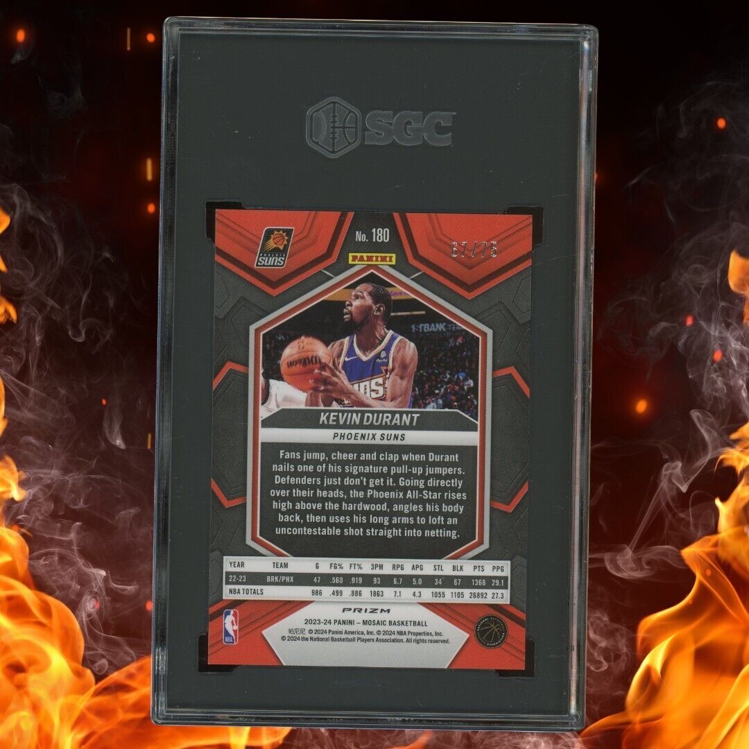 2023-24 Panini Mosaic KEVIN DURANT /75 International Scope Red Prizm SGC 9 #180