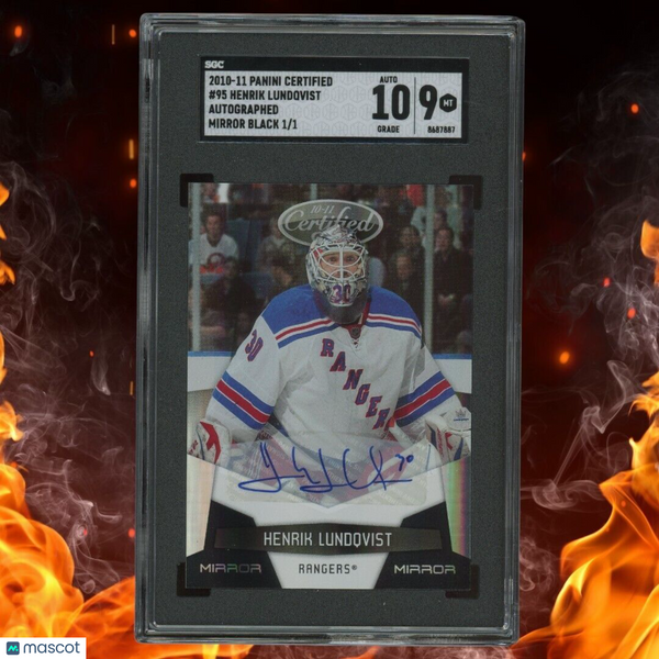 2010-11 Panini Certified HENRIK LUNDQVIST Auto 1/1 Mirror Black SGC 9 #95