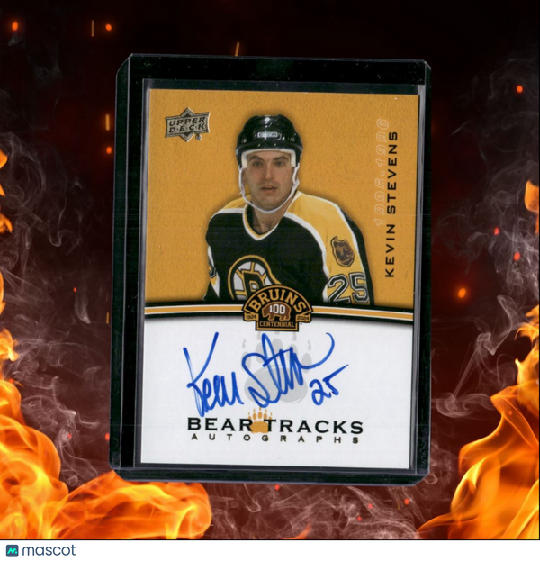 2023-24 Upper Deck Boston Bruins Centennial Kevin Stevens Bear Tracks Auto