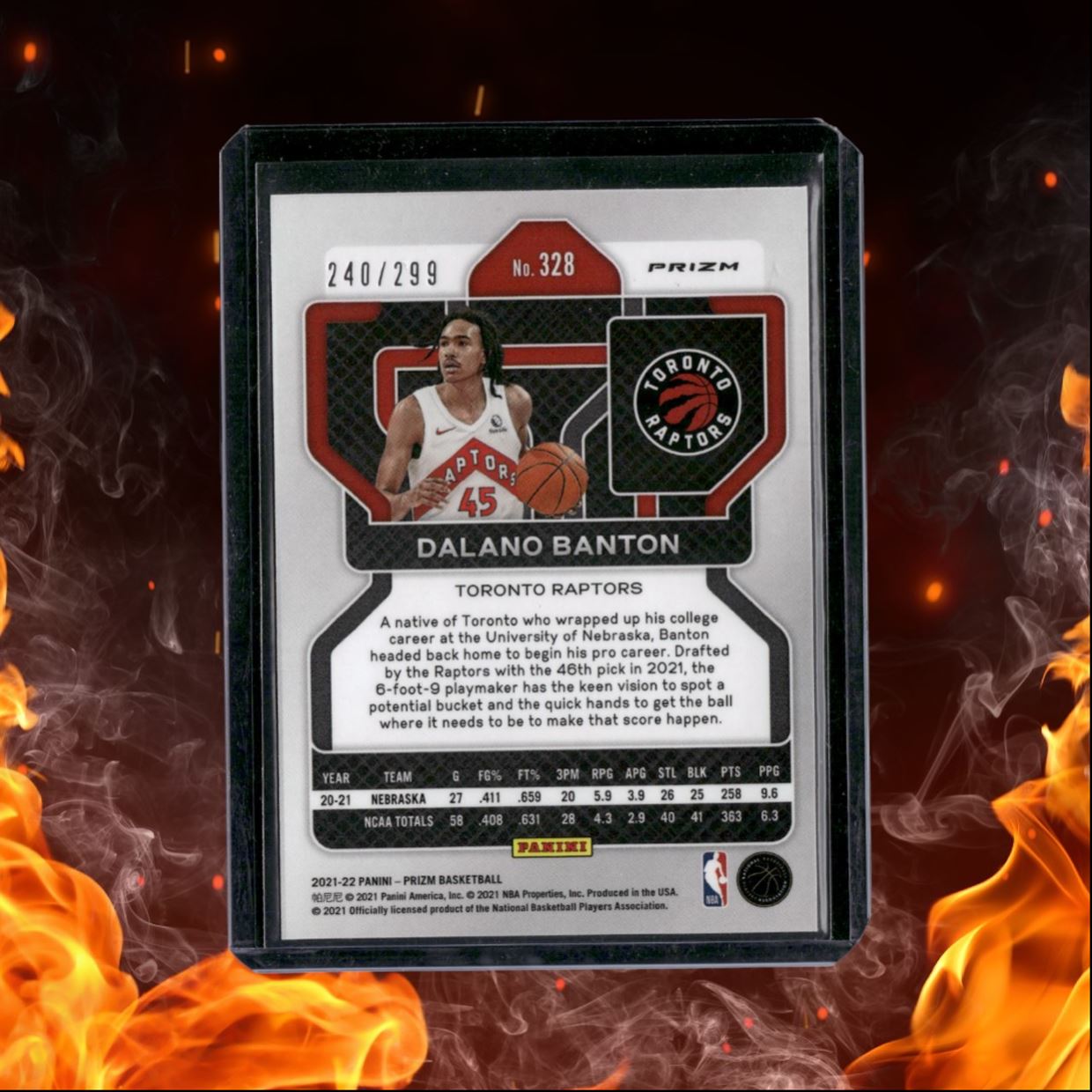 2021-22 Panini Prizm Dalano Banton Red Prizm Rookie 240/299 #328