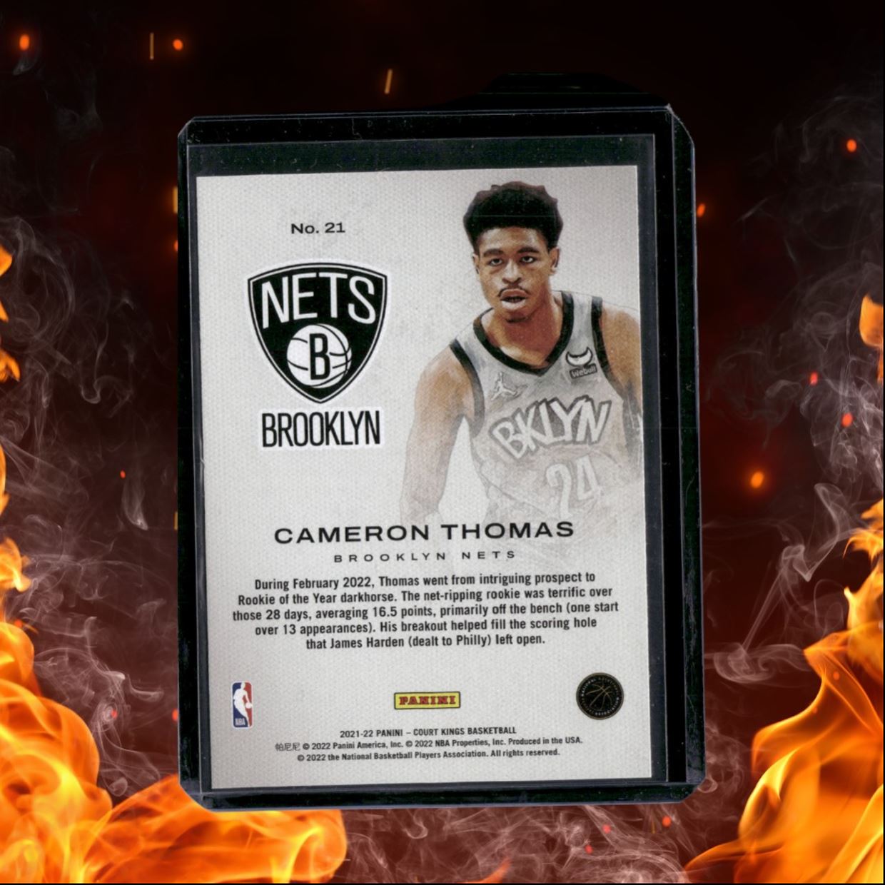 2021-22 Panini Court Kings Cameron Thomas Work in Progress Rookie #21