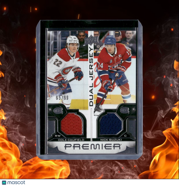 2022-23 Upper Deck Premier Cole Caufield / Nick Suzuki Dual Jersey 65/99