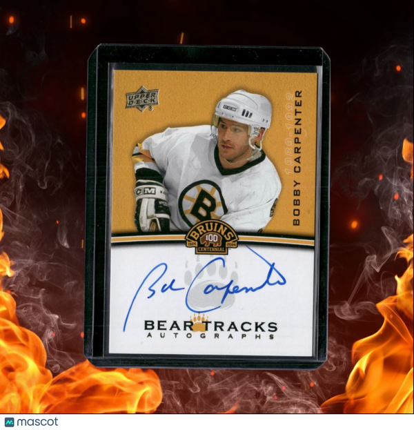 2023-24 Upper Deck Boston Bruins Centennial Bobby Carpenter Bear Tracks Auto