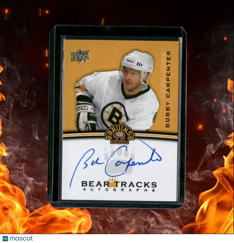 2023-24 Upper Deck Boston Bruins Centennial Bobby Carpenter Bear Tracks Auto