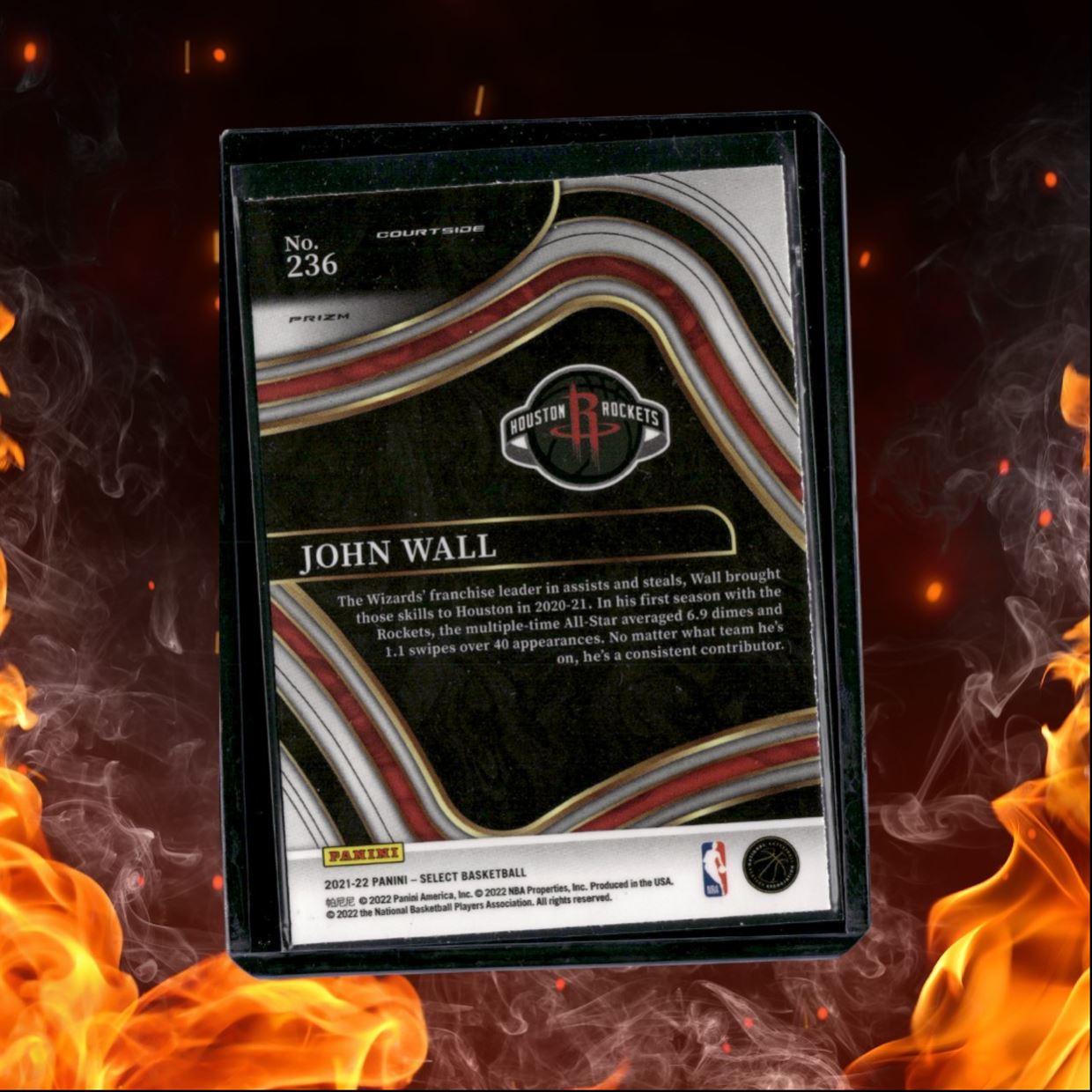 2021-22 Panini Select John Wall Red Wave Prizm Courtside #236
