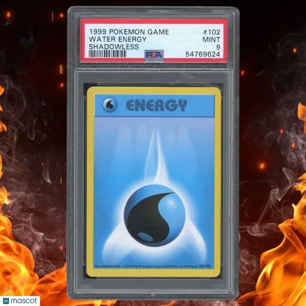 1999 Pokemon Shadowless WATER ENERGY 102/102 PSA 10