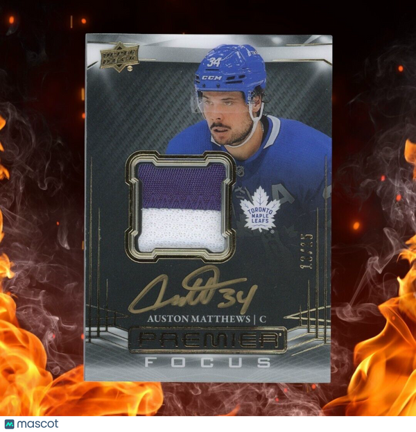 2022-23 Upper Deck Premier AUSTON MATTHEWS Patch Auto /15 Focus Gold #PFAP-AM