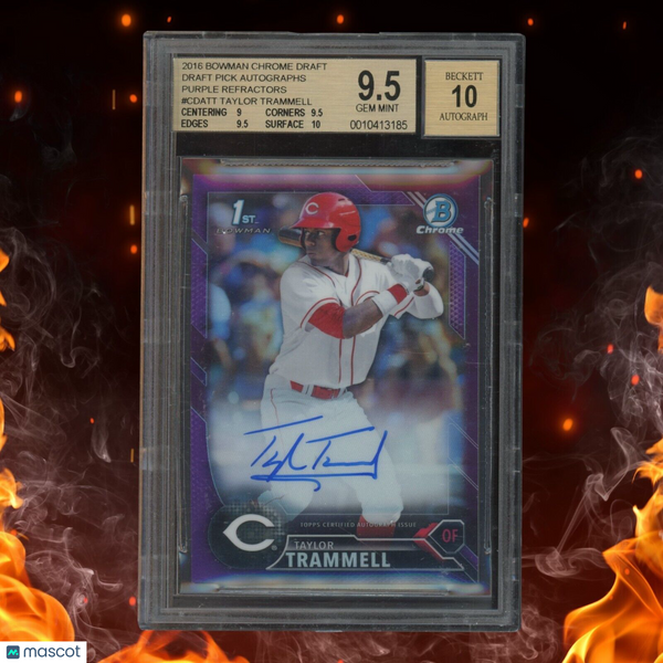 2016 Bowman Chrome TAYLOR TRAMMELL 1st Bowman Auto /250 Purple Refractor BGS 9.5