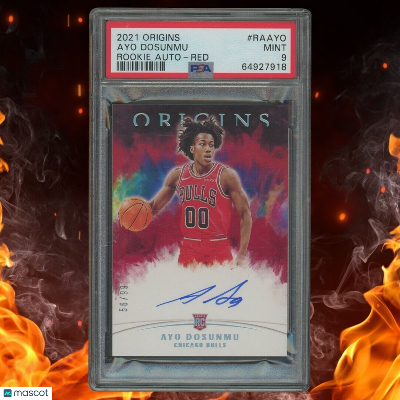 2021-22 Panini Origins AYO DOSUNMU Rookie Auto /99 Red PSA 9