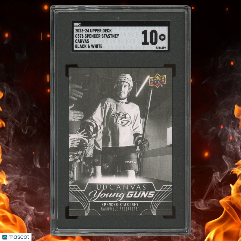 2023-24 Upper Deck SPENCER STASTNEY Black & White Canvas Young Guns SGC 10