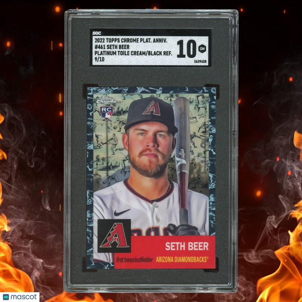 2022 Topps Chrome Platinum Anniversary SETH BEER Rookie /10 Toile Black SGC 10