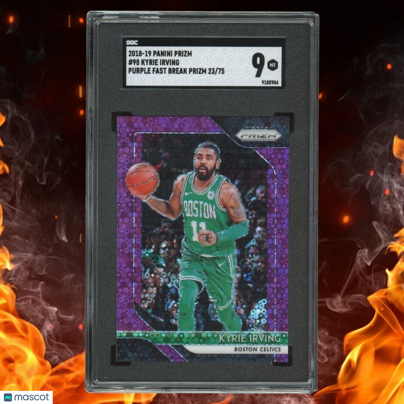 2018-19 Panini Prizm KYRIE IRVING /75 Purple Fast Break Prizm SGC 9