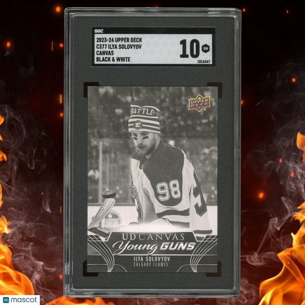 2023-24 Upper Deck ILYA SOLOVYOV Young Guns Canvas Black & White SGC 10 #C377 RC