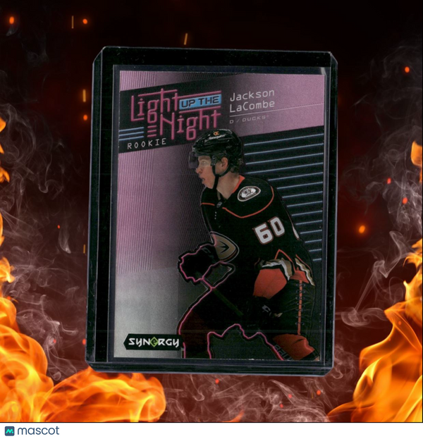 2023-24 Upper Deck Synergy Jackson LaCombe Light Up the Night Pink Rookie