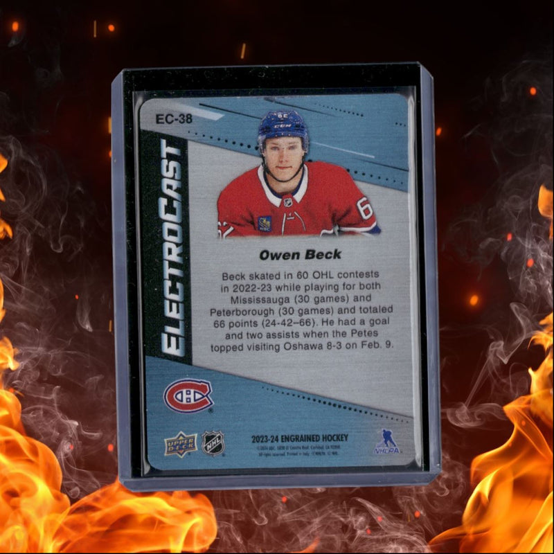 2023-24 Upper Deck Engrained Owen Beck ElectroCast SP Rookie