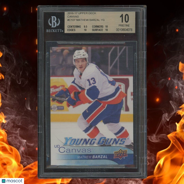 2016-17 Upper Deck MATHEW BARZAL Young Guns Canvas BGS 10 PRISTINE #C107