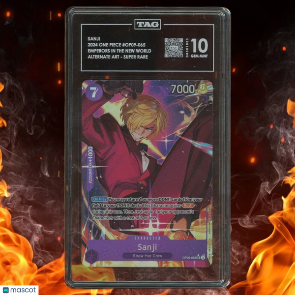 One Piece Emperors of the New World SANJI Alternate Art SR OP09-065 TAG 10