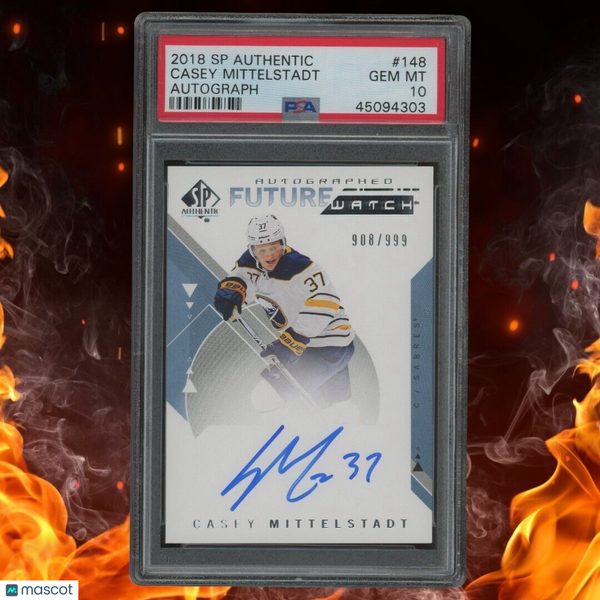 2018-19 SP Authentic CASEY MITTELSTADT Future Watch Auto /999 PSA 10 #148 Rookie