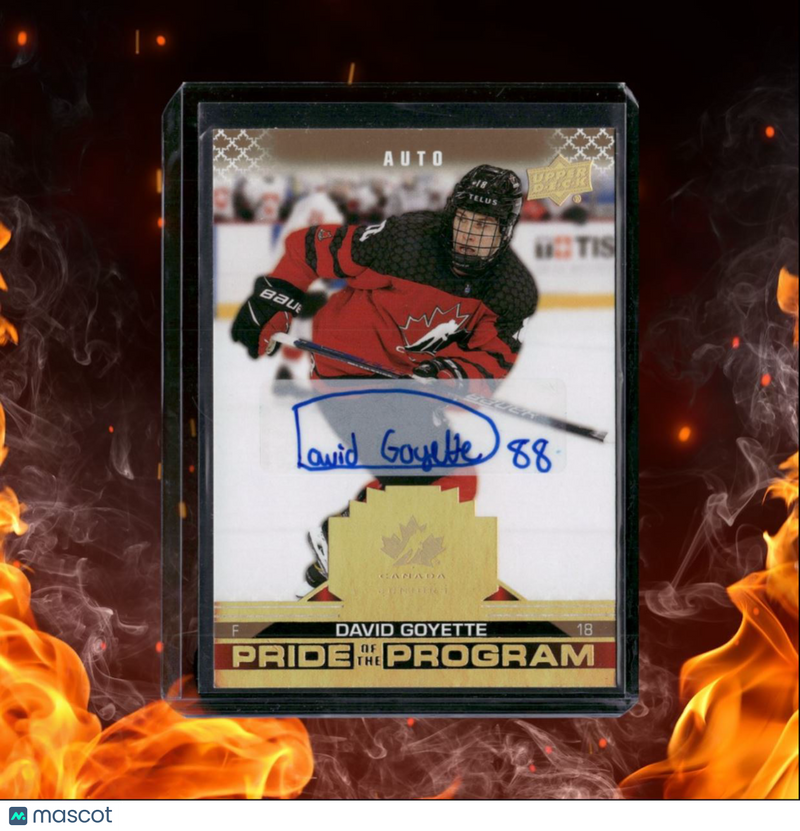 2022-23 Upper Deck Team Canada Juniors David Goyette Pride of the Program Auto