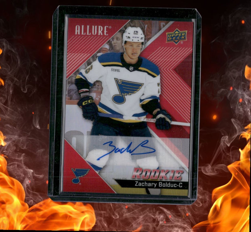 2024-25 Upper Deck Allure Zachary Bolduc Red Rainbow Rookie Auto