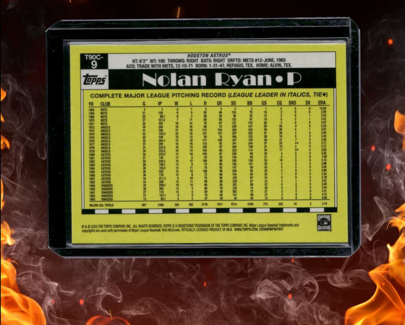 2025 Topps Nolan Ryan Retro 1990 Anniversary Mojo Chrome
