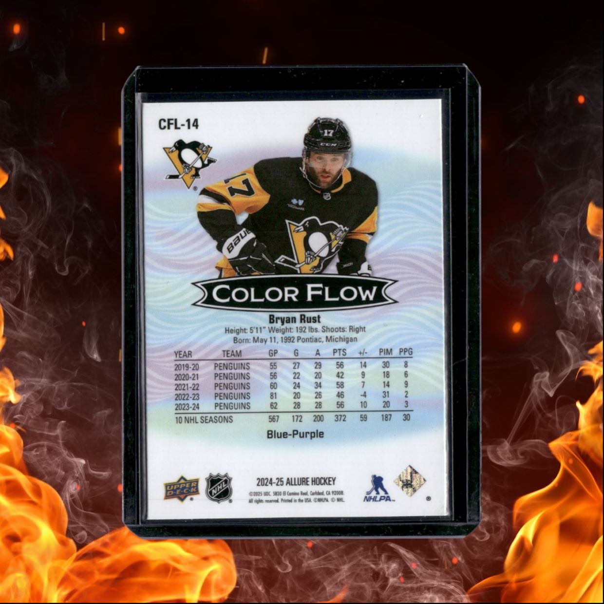 2024-25 Upper Deck Allure Bryan Rust Color Flow Blue Purple SP #CFL-14