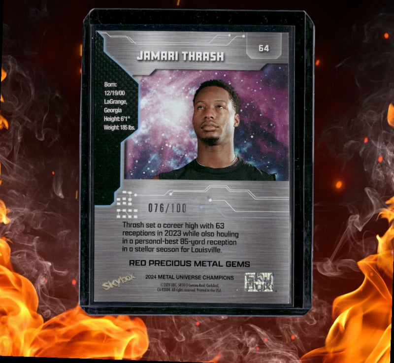 2024-25 Metal Universe Champions Jamari Thrash Red Precious Metal Gems Rookie