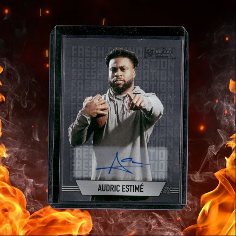2024 Metal Universe Champions Audric Estime Fresh Foundation Rookie Auto