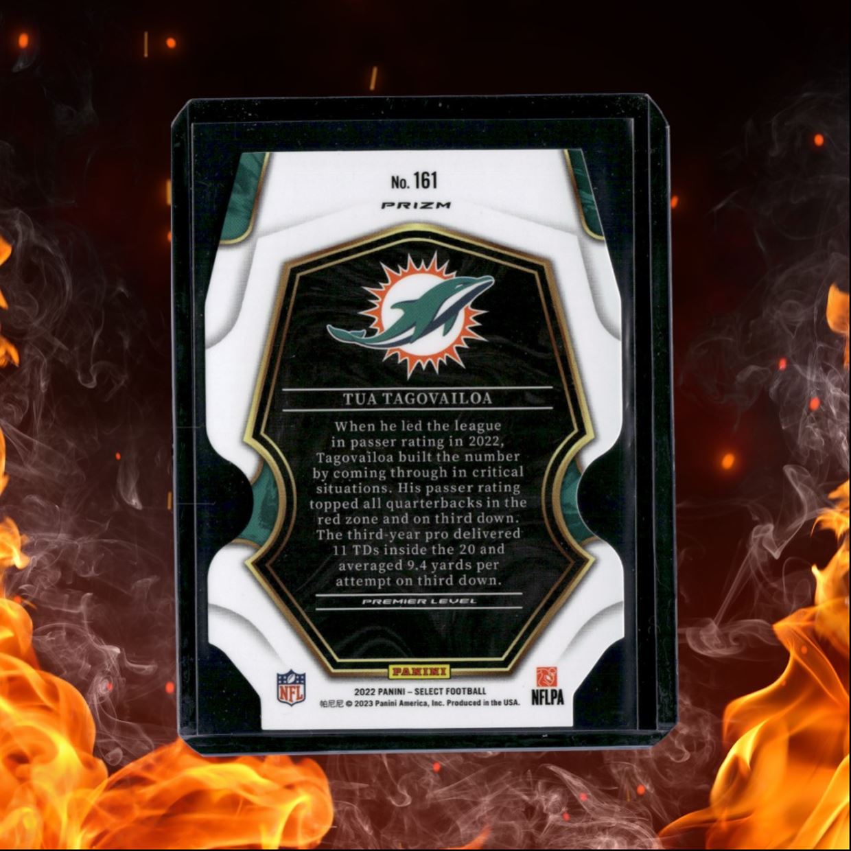 2022 Panini Select Tua Tagovailoa Black and Green Die-Cut Prizm #161