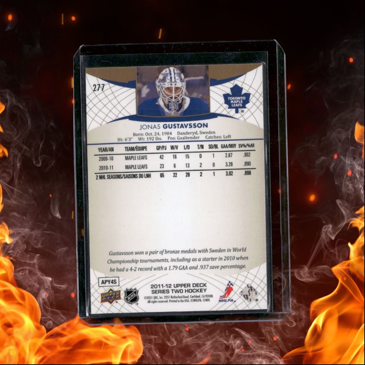2011-12 Upper Deck Jonas Gustavsson UD Exclusives Spectrum 09/10 #277