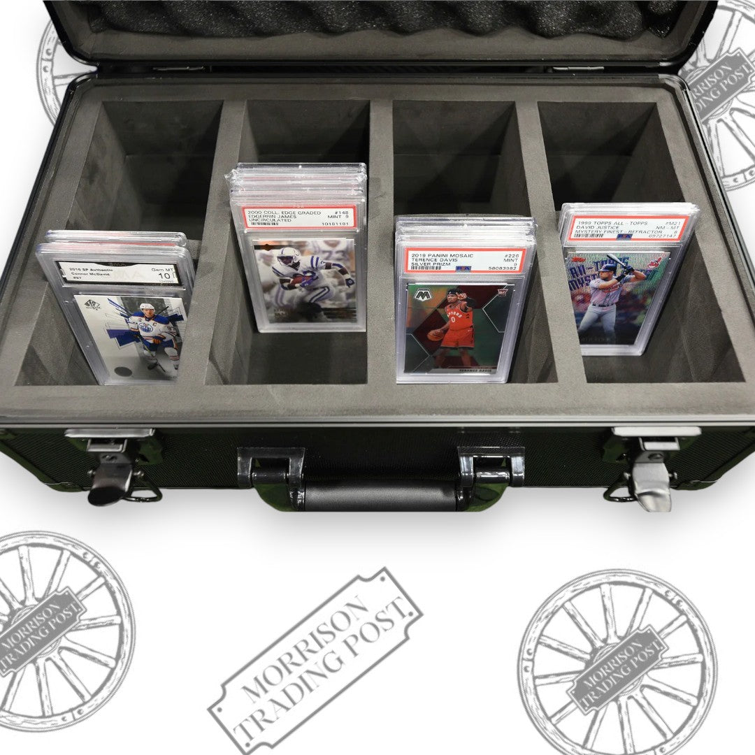 EVORETRO 4-Row Graded Card Case w/ key lock | Holds Up To 120 Slabs