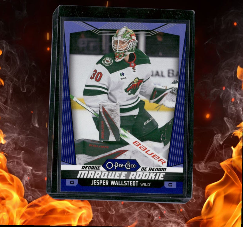2024-25 O-Pee-Chee Jesper Wallstedt Blue Border Marquee Rookie