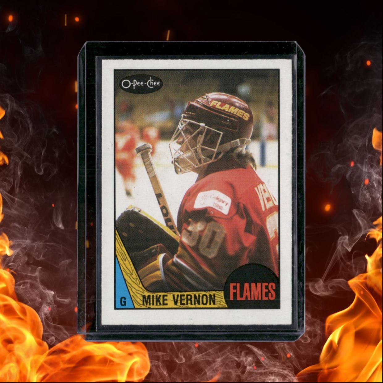 1987-88 O-Pee-Chee Mike Vernon (A) Rookie #215